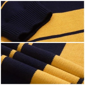 Oversized border knit sweater 1208