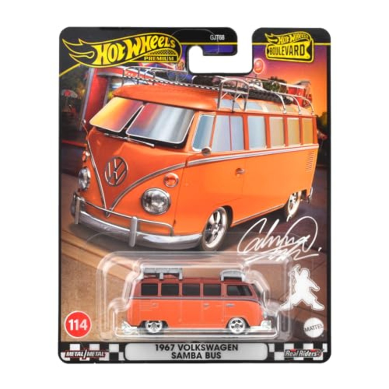 ホットウィール(Hot Wheels) ブールバード '67 フォルクスワーゲン サンババス 乗り物おもちゃ ミニカー 3歳から オレンジ HRT62