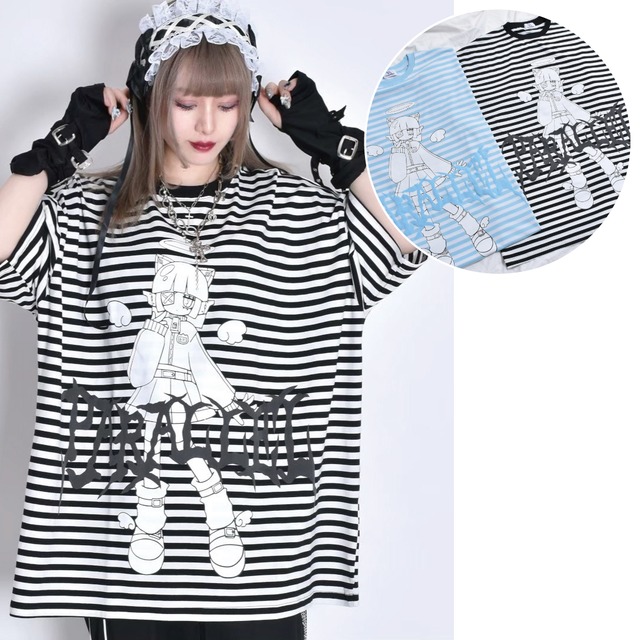 【30%OFF】ボーダーGIRL BIG Tシャツ