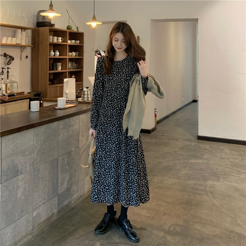 ワンピース レディース Aラインワンピース シフォンワンピース ミモレ