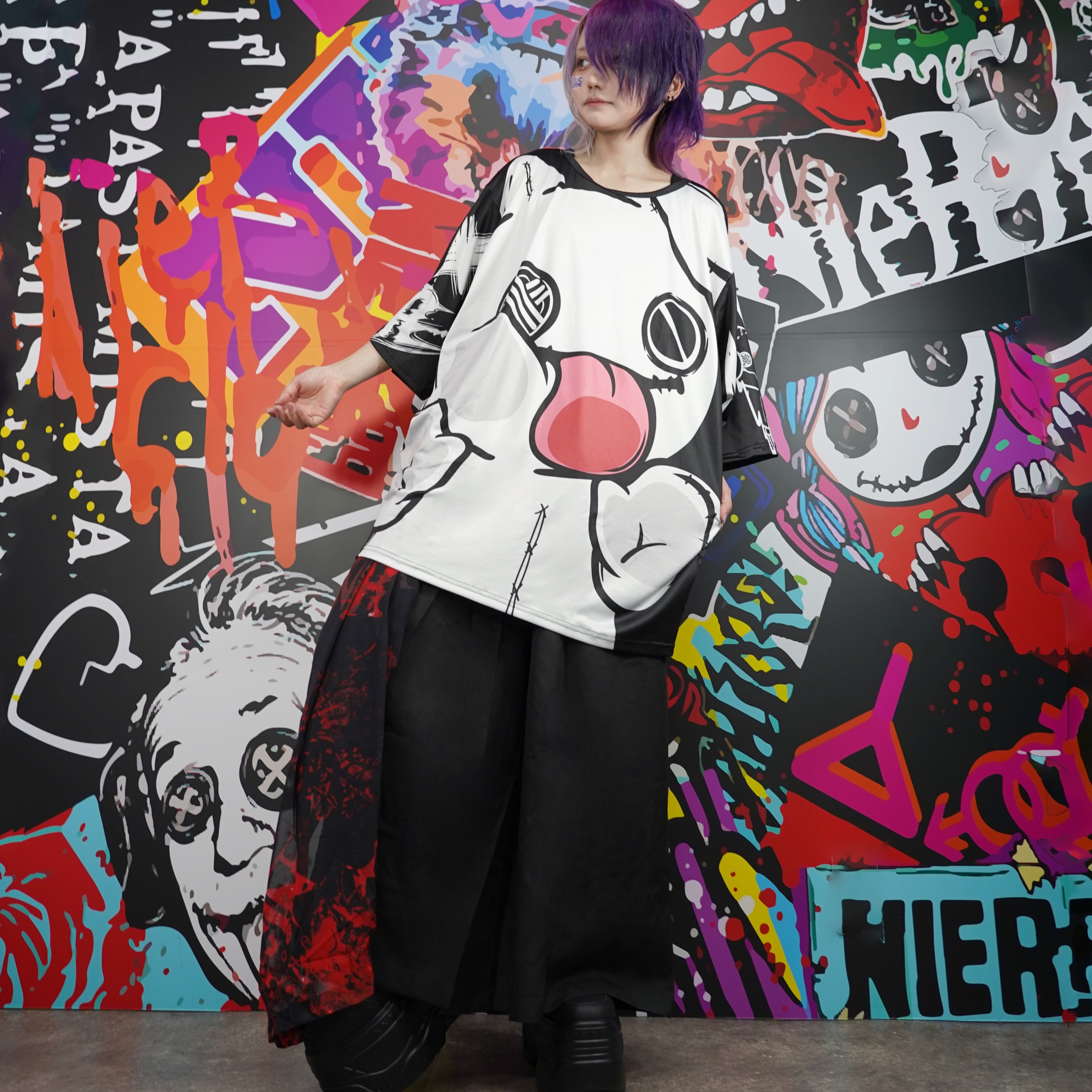 彼岸花DESIGNフラップ付きワイドパンツ | NIER CLOTHING