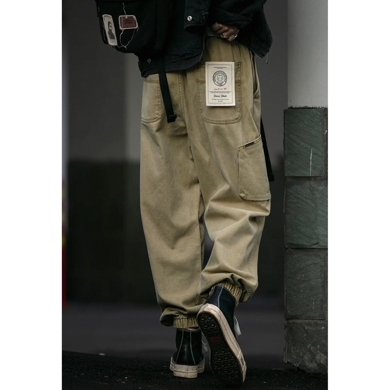 Back design wide leg cargo pants 0260 - 9