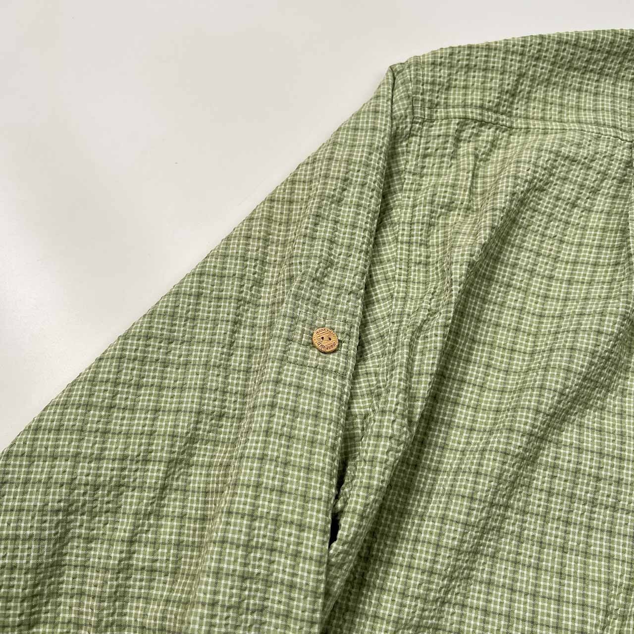 mont-bell モンベル Take 竹 チェック シアサッカー 長袖シャツ サイズ XL /グリーン メンズ アウトドア