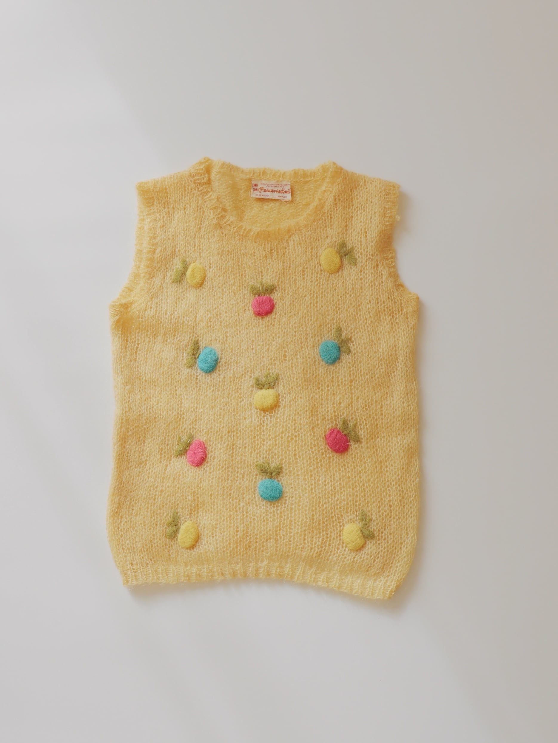 ●made in British Hong Kong mohair embroidery knitted top