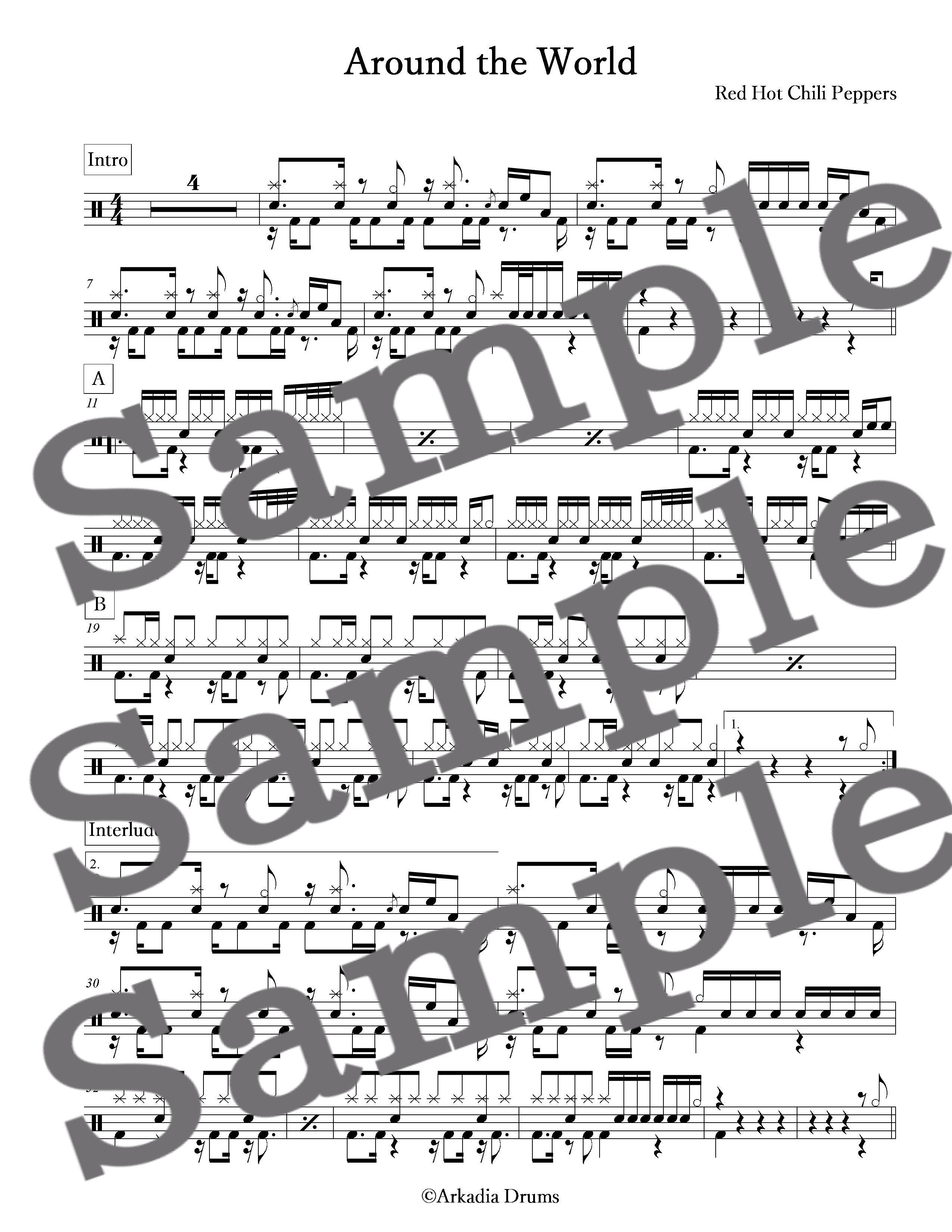 Around the World（Red Hot Chili Peppers） Arkadia Drums