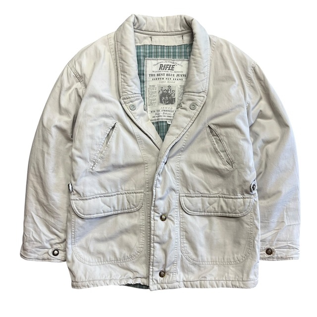コットン中綿ジャケット【RIFLE】90sヴィンテージ◎着用感L 裏地チェック