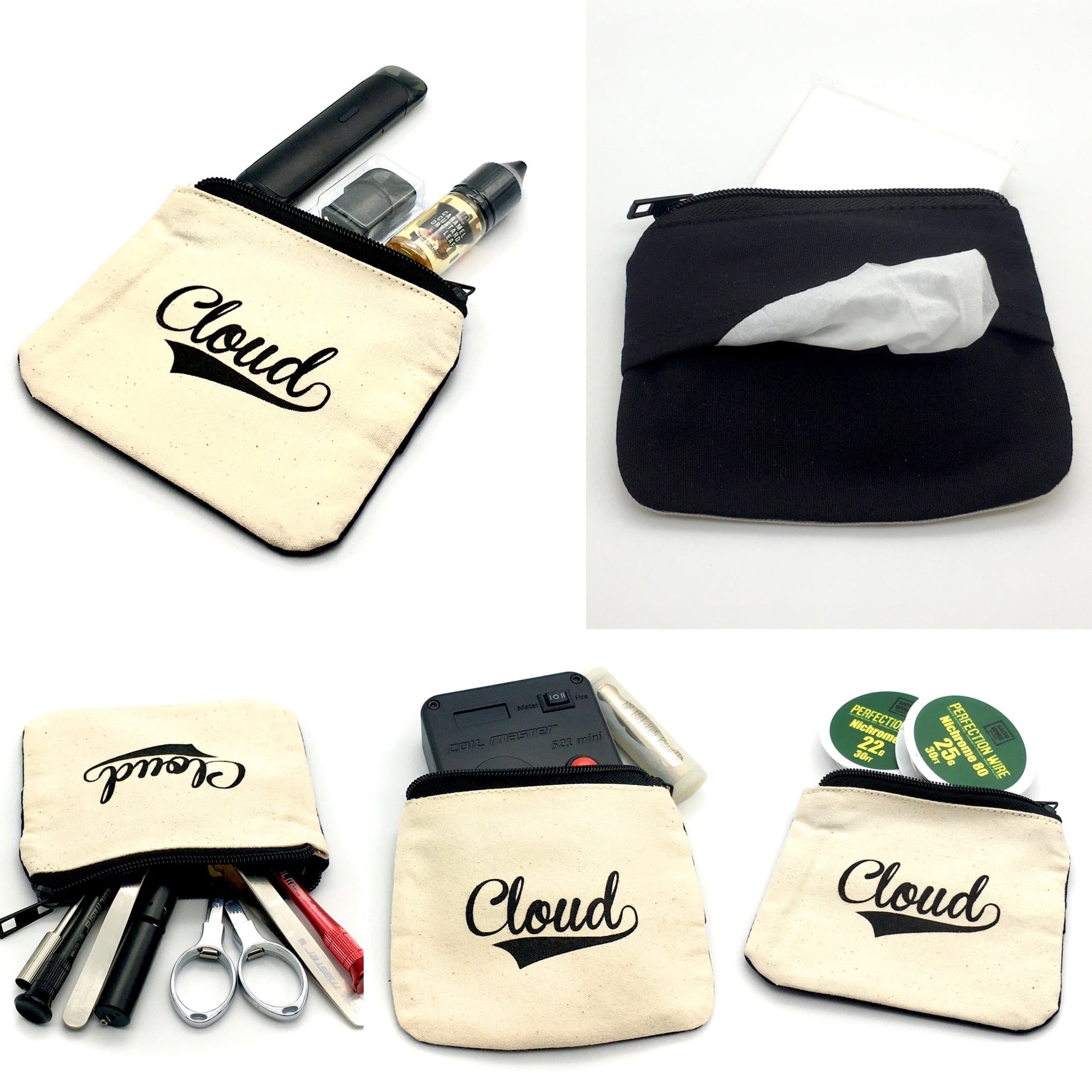 【2色展開】ティッシュポーチ(ファスナー付き)