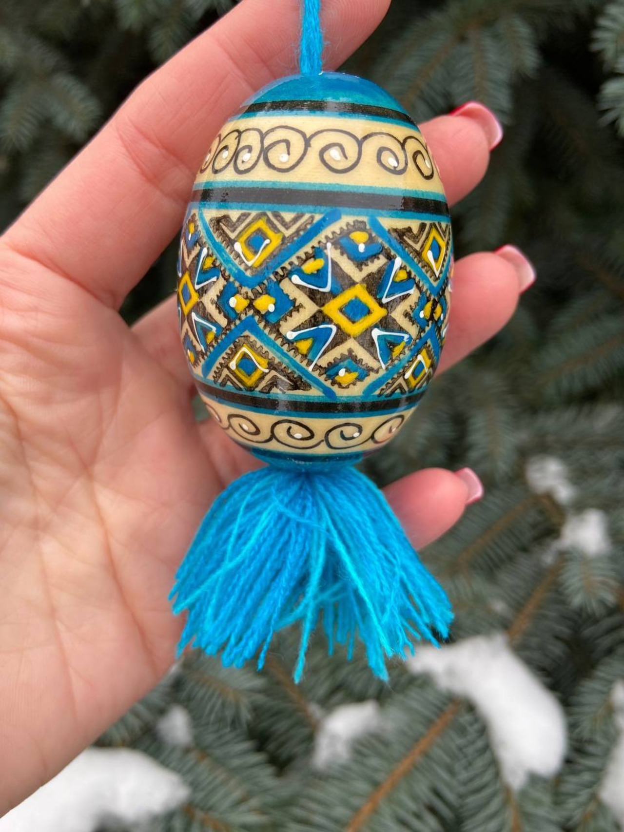 装飾用木製プィサンカ現代的なフツル様式（イースターエッグ）　 - 1