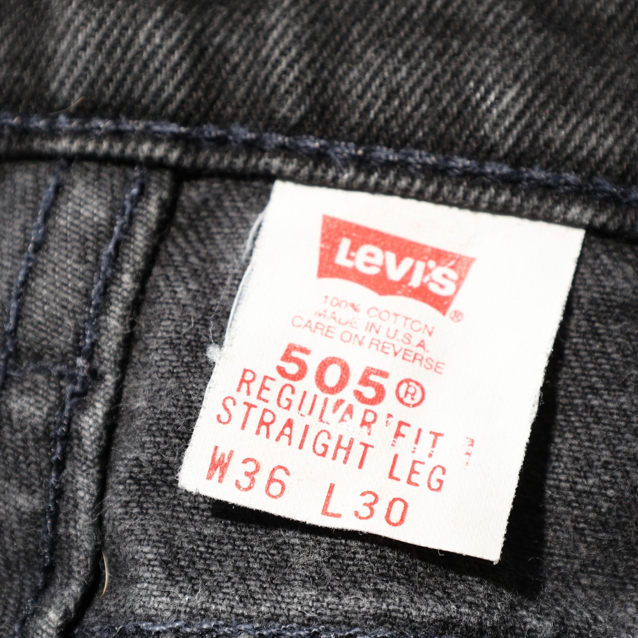 36×30 USA 95年 Levi’s 505 サルファー ブラック デニム パンツ