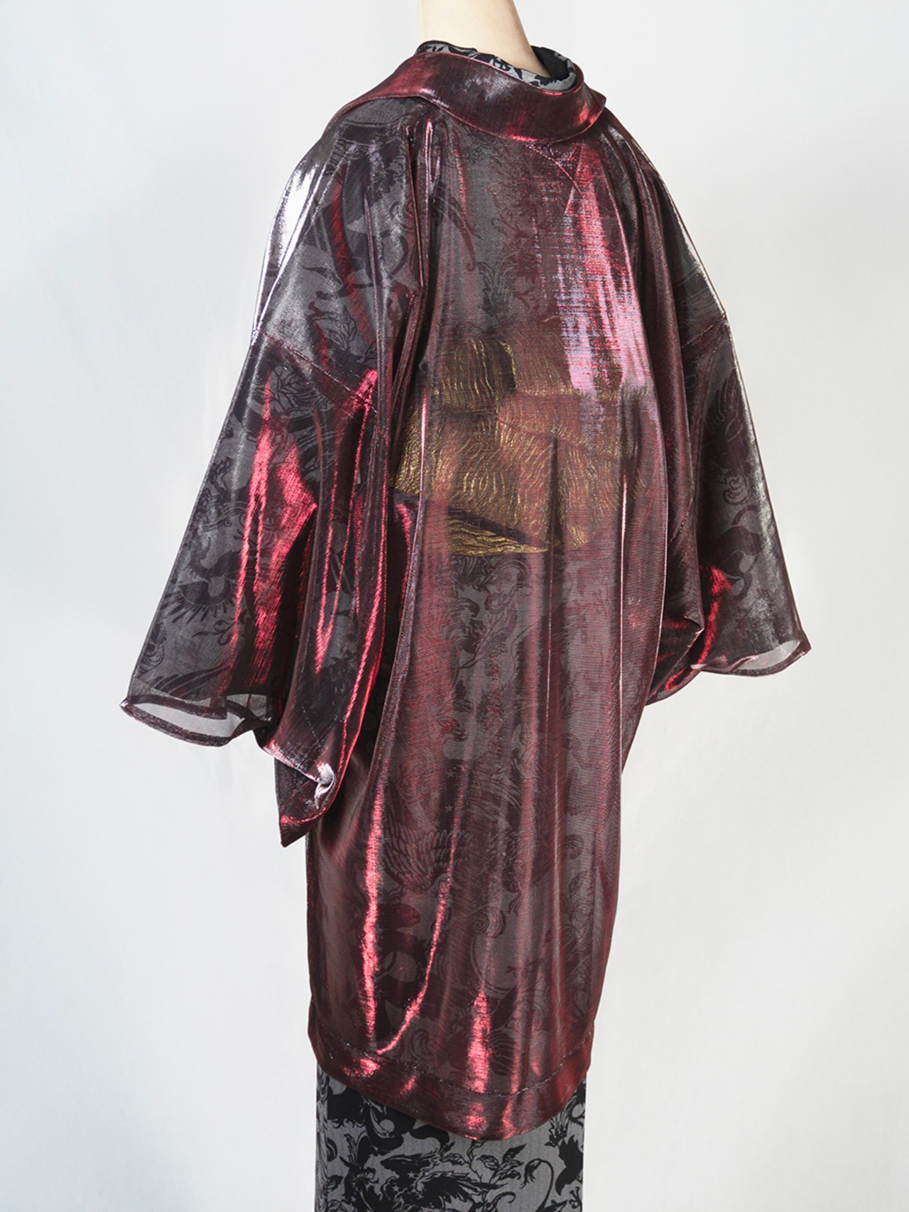 【即納品】Rumi Rock羽織　オーロラ　レッド×シルバー　[B586 B1225]