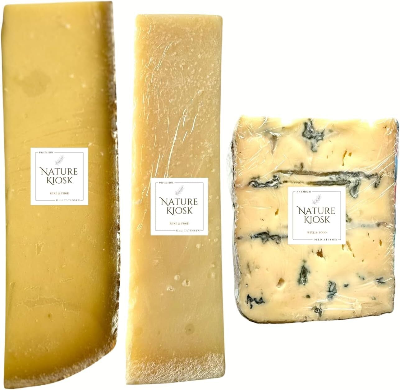 【Nature Kiosk】デイリー ワイン チーズ 3種 セット (コンテ AOP 8ヶ月以上熟成、グラナ パダーノ 8ヶ月 熟成、トム ド ラカイユ) 切りたて Daily Wine Cheese Set Handcrafted Artisan Freshly Cut Assorted (COMTE AOP 8M+, GRANA PADANO 8M, TOME DE LAQUEUILLE)