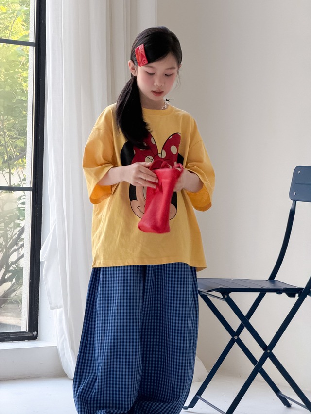 【KID】ポーカーフェイスチェックワイドロングパンツ - 20