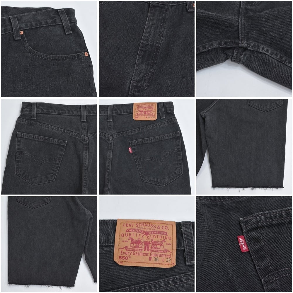90s USA製 Levi's リーバイス 550 リラックスフィット 後染めブラック