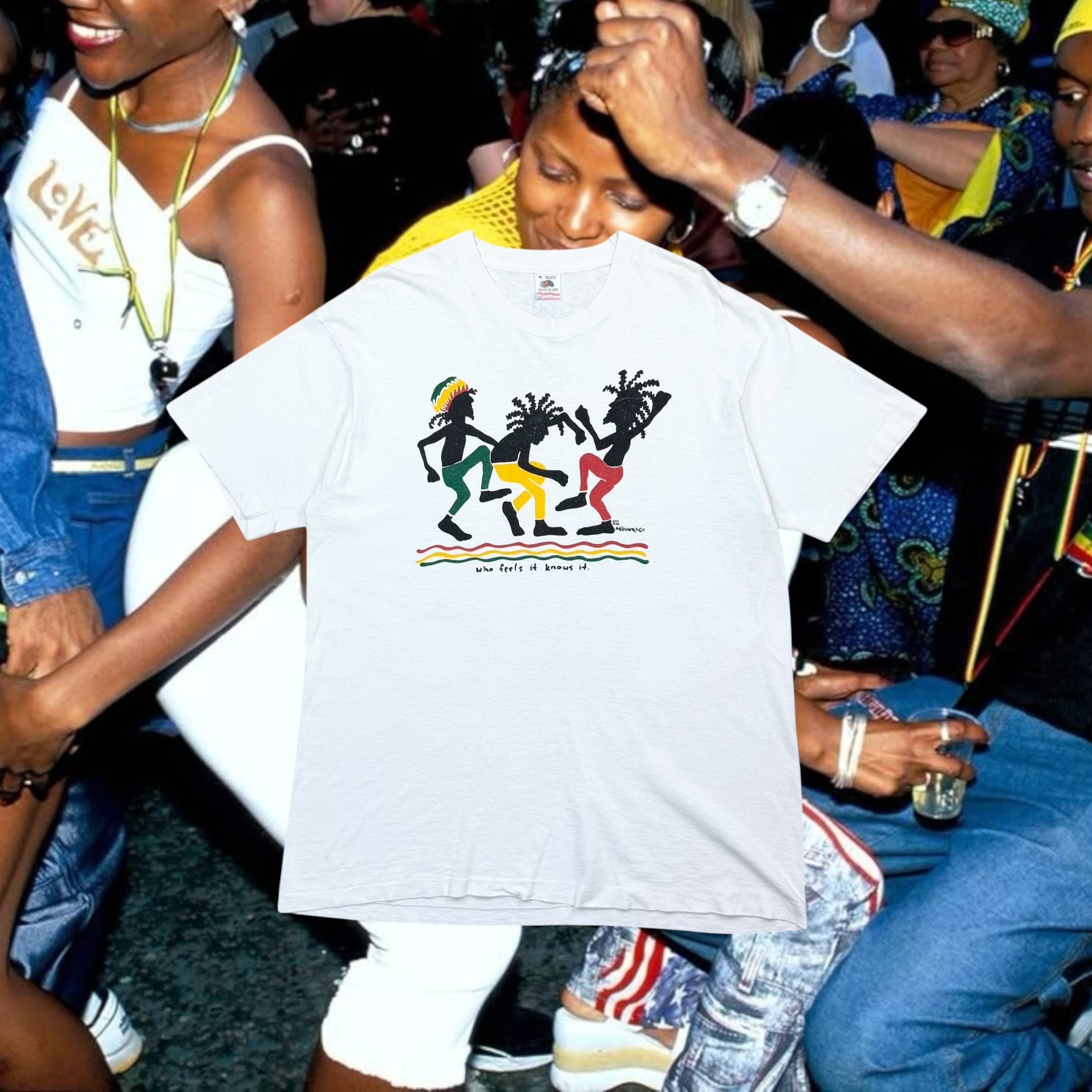 1988 ST.THOMAS Reggae Graphic Souvenir T-Shirt