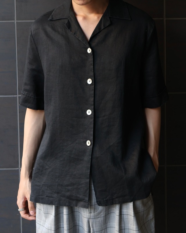 Shell button linen shirt