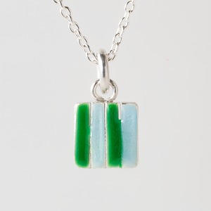 STRIPE M green & cyan - necklace -