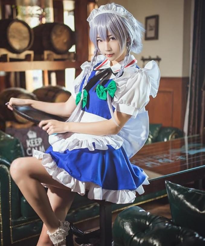 milky time] ウィッグ付き 十六夜咲夜 コスプレ 東方 東方紅魔郷 衣装
