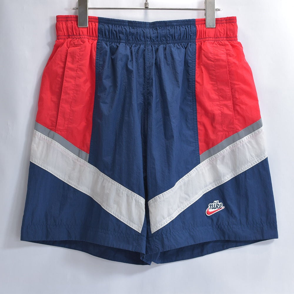 00s NIKE / パンツ 別珍 バイカラー 刺繍 ナイキ デザイン古着 00s～ Nike ナイキ 筆記体ロゴ ナイロン ウーブンショーツ 短パン