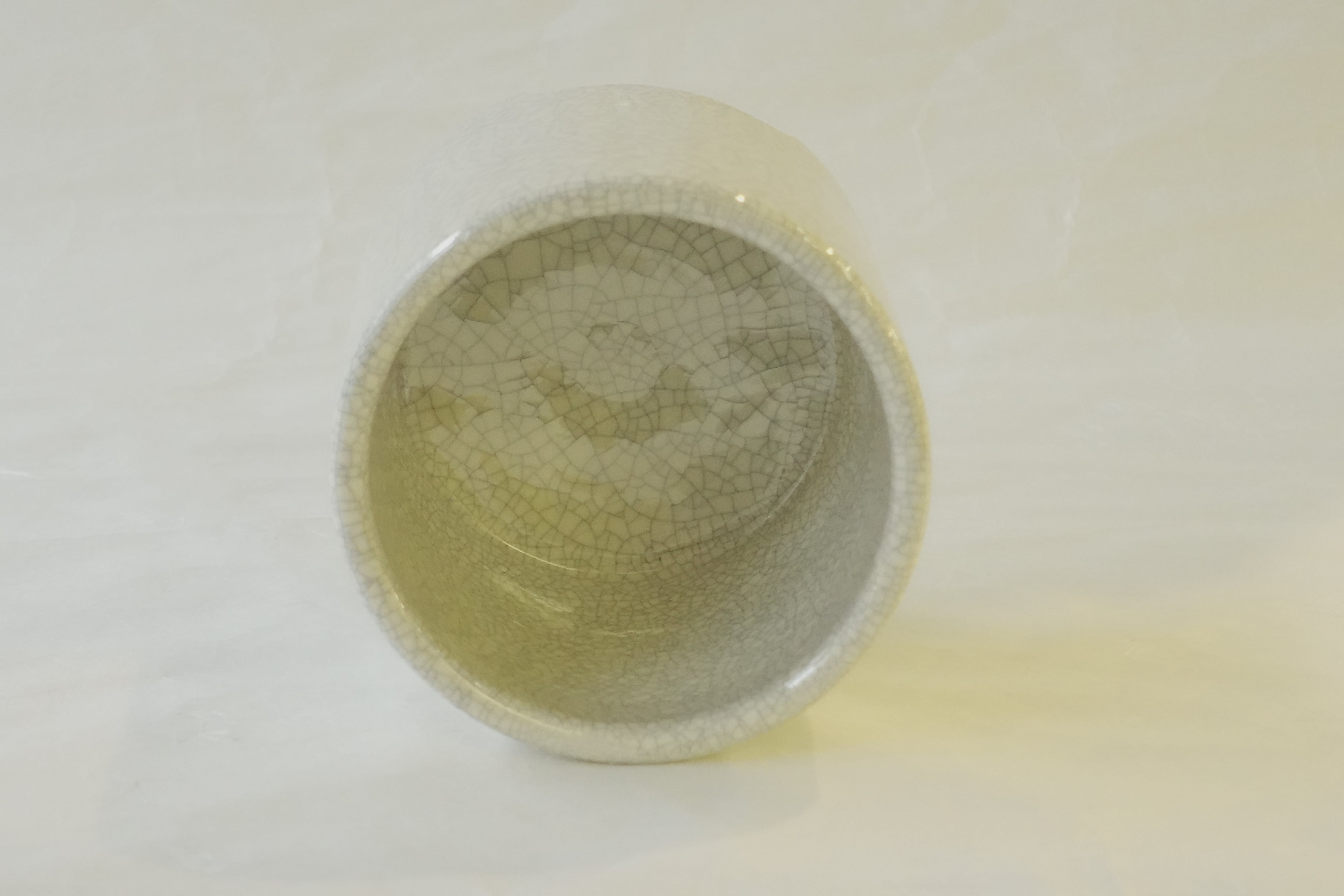 楽焼 和楽 作 火入れ 白 貫入 大 | 小林漆陶