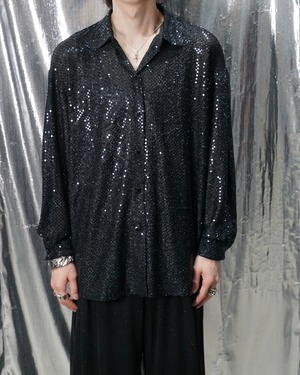 Vintage metallic lamé sheer shirt "made in USA"