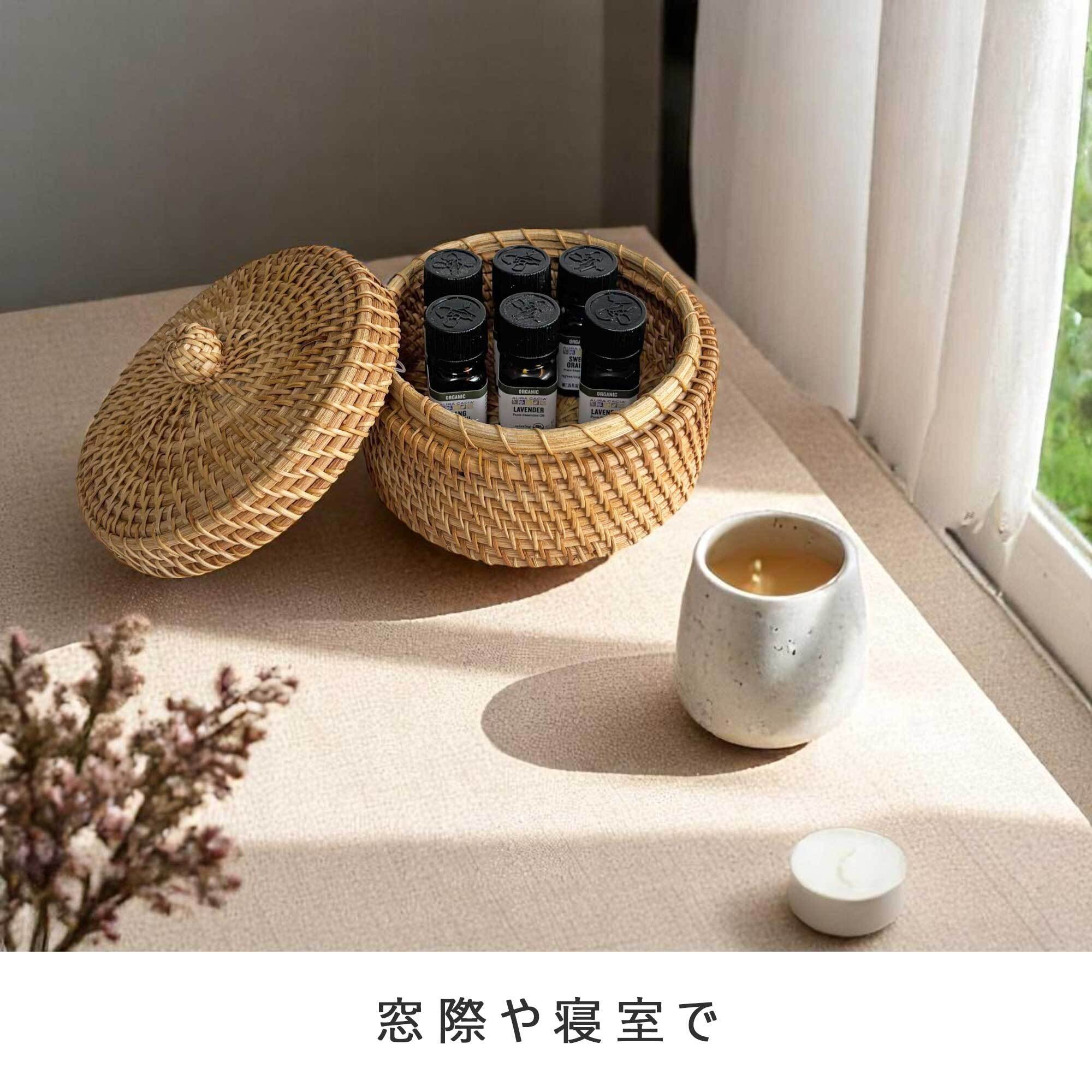 ラタン 小物収納ケース（フタ付き）(RTA-919L) | Naturalsoul