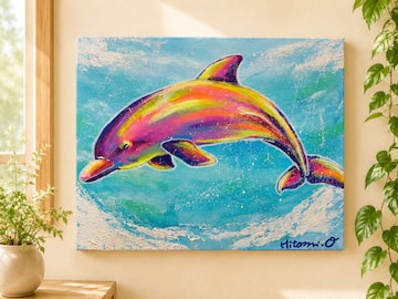 ※価格変更【原画　金魚　動物画　絵画　アクリル画　現代アート　細密画　一点物】 A-46/24】抽象画 動物画 金魚アクリル画 原画 絵画 現代アート