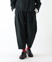 【Re stock】SO/リネンコットン 裾ダーツ カーブパンツ