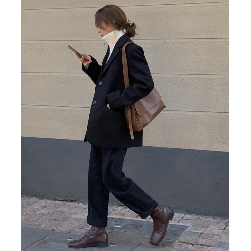 ブラックジャケット スプリングカジュアルルーズスタイルレッドトップス ストリート 春物 YY-ファッション28793108094