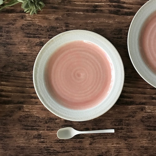 ローゼ　7.0平皿　21cm   中皿　和食器　ピンク　カフェ食器