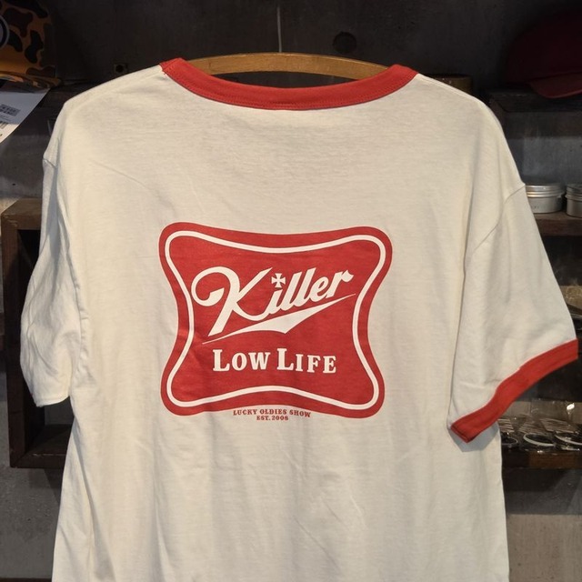 LUCKY OLDIES SHOW オリジナル "KILLER" 5.3oz リンガーTシャツ