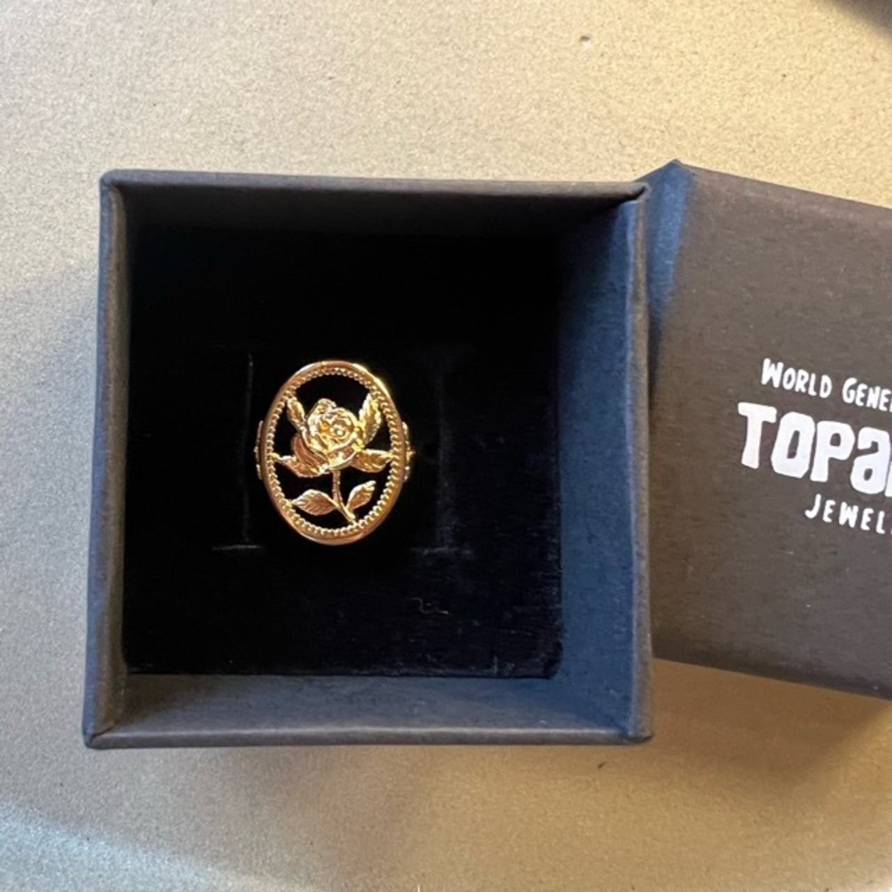 TOPANGA Jewelry Gold Rose Ring　Size 13 15　ゴールドローズリング　指輪　リング　プレゼント　ローズ　バラ　フラワー