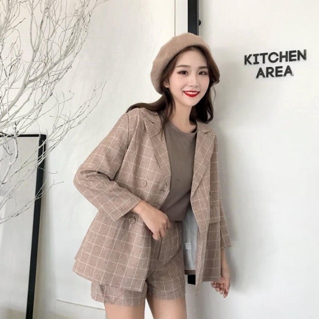 パンツセットアップチェスターコートテーパードパンツレディースアウターフェイクウール株式会社錦チェック柄成人式ビックシルエット秋冬ロングコート パンツセットアップ チェスターコート テーパードパンツ レディース