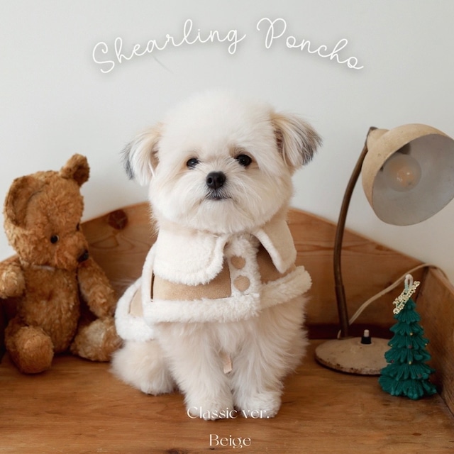 【予約】［near by us ］shearling poncho (classic／beige)