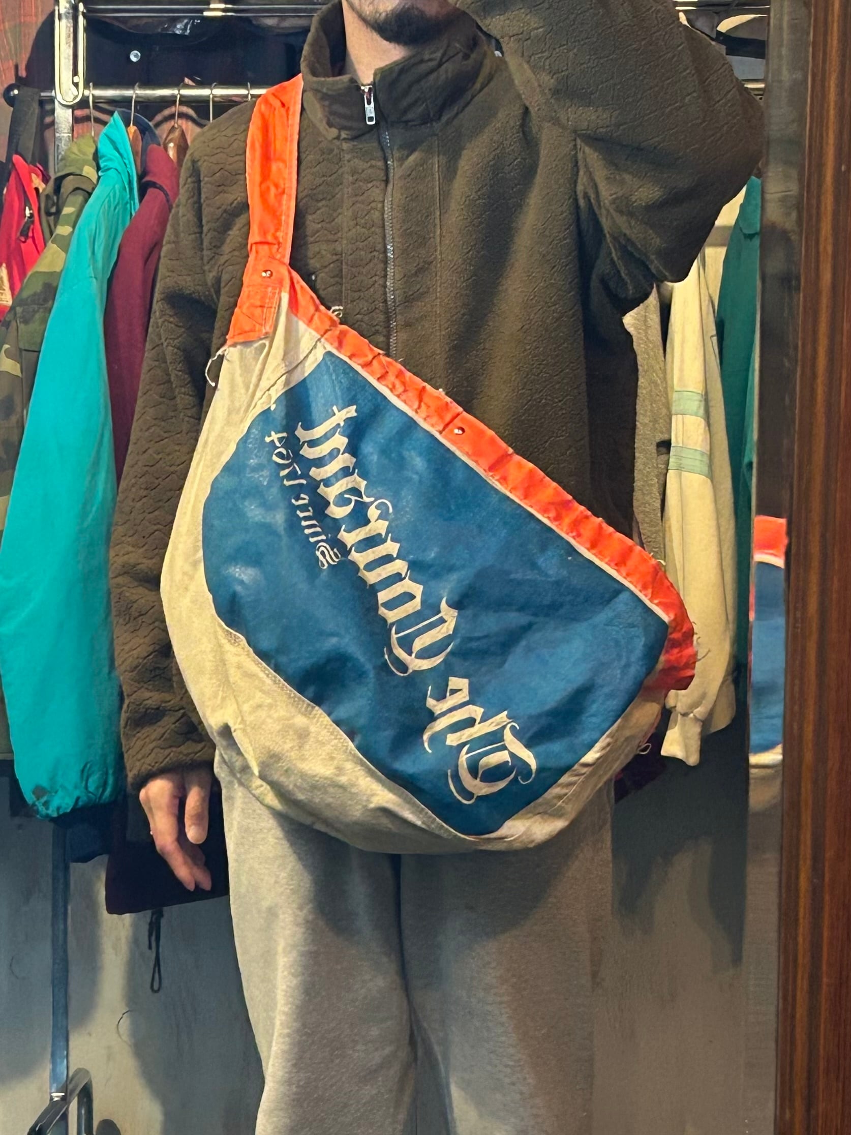 60s The Courant Reverse Stencil Newspaper Bag Vintage ニュース