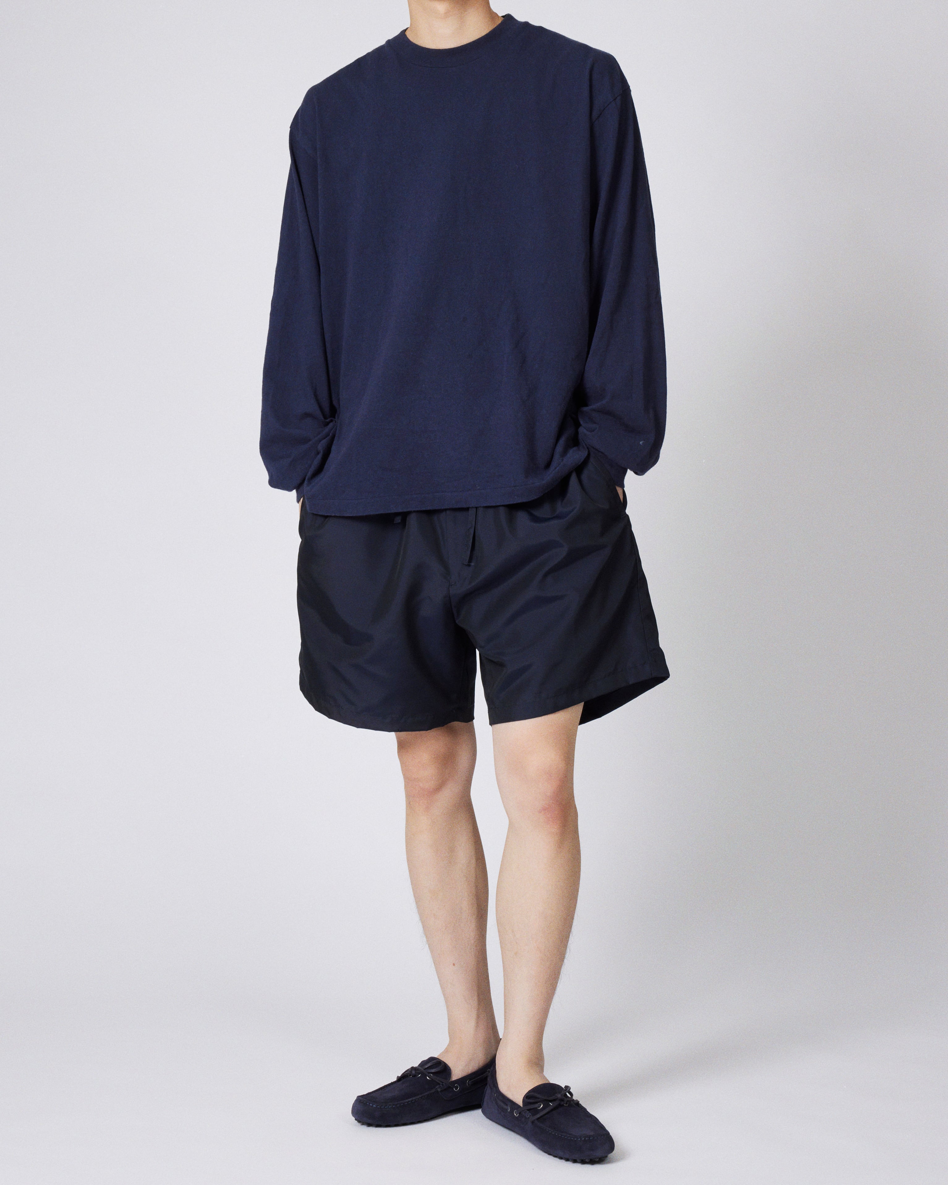everyone シルクスクリーン everyone nylon silk short pants (NAVY) | everyone