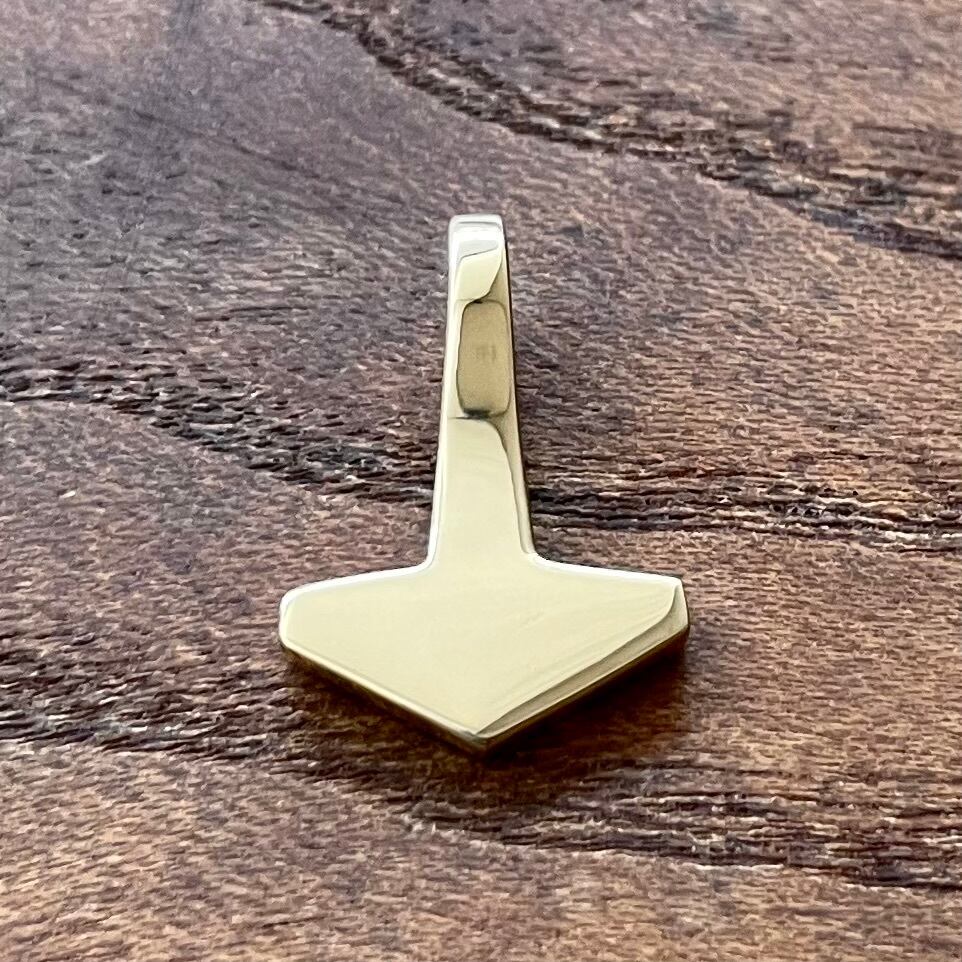 ヴァイキング トールハンマー ミョルニル ペンダント［真鍮］鹿革紐付