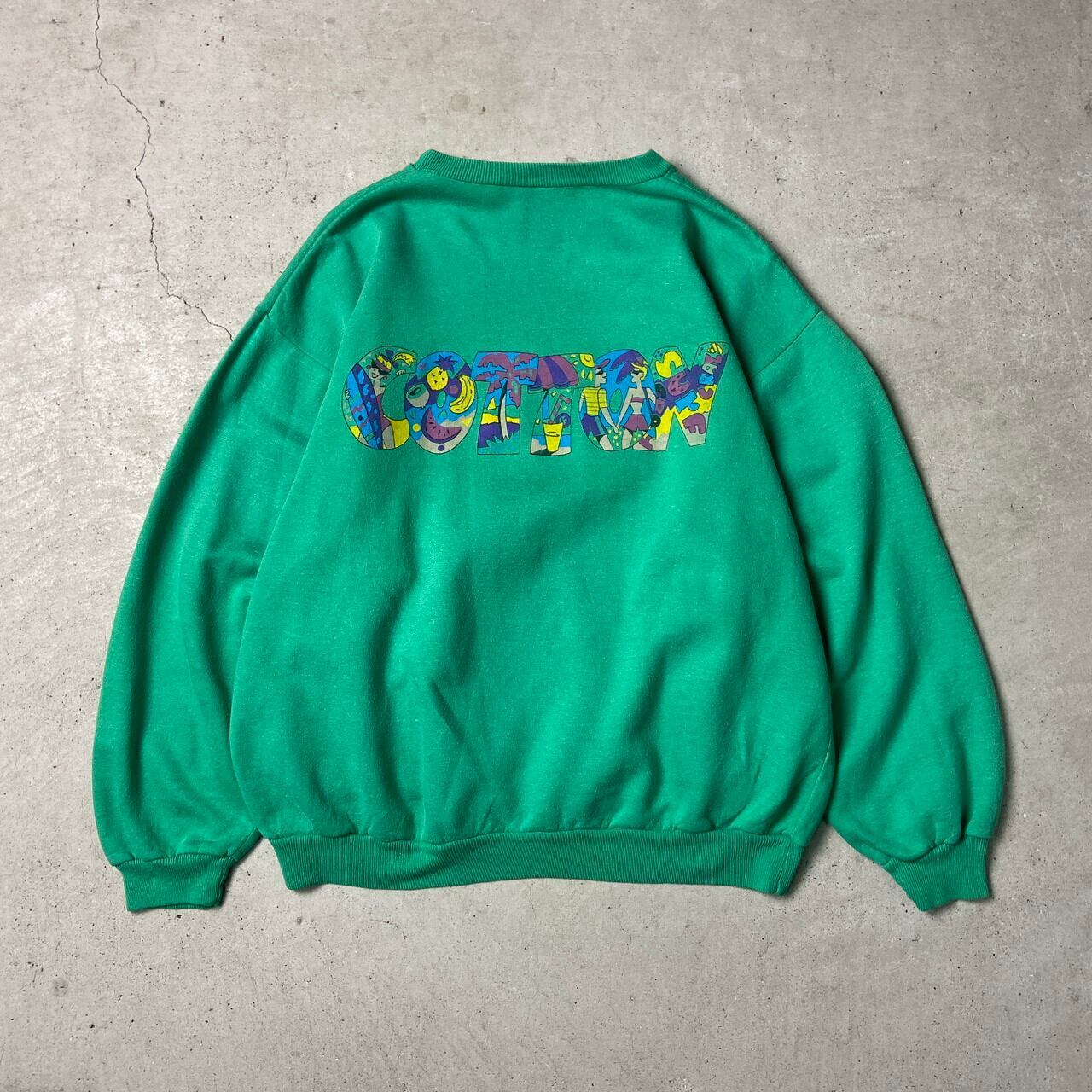 usa vintage lightgreen sweat 両面