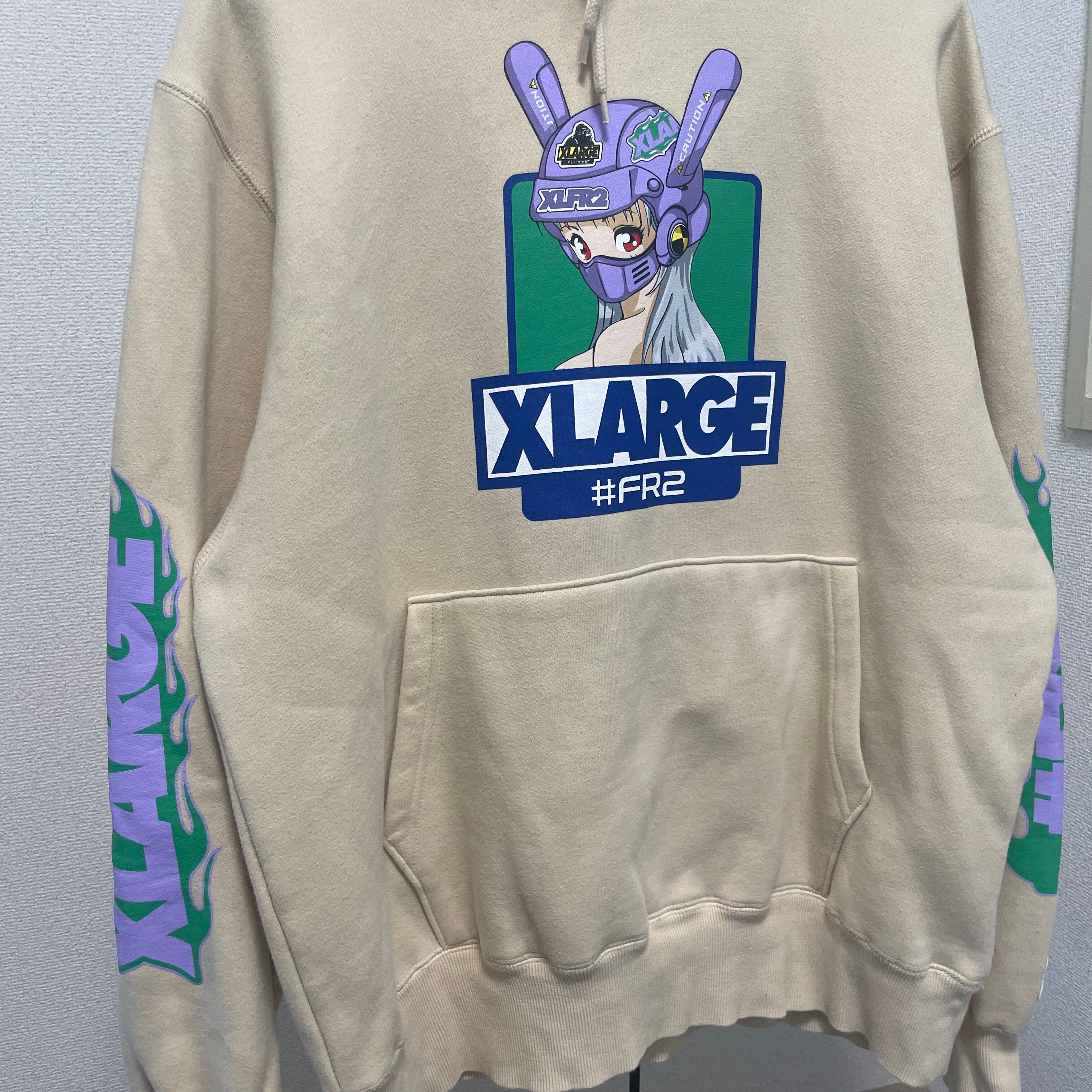 【人気コラボ】X-LARGE × FR2 バイカーガール パーカー L 超人気コラボ】FR2 XLARGE☆バイカーガール パーカー 希少カラー レア