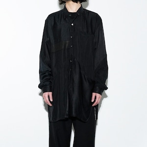 Crazy Pattern Long Shirt -  "Silk＆Cupua"  Black