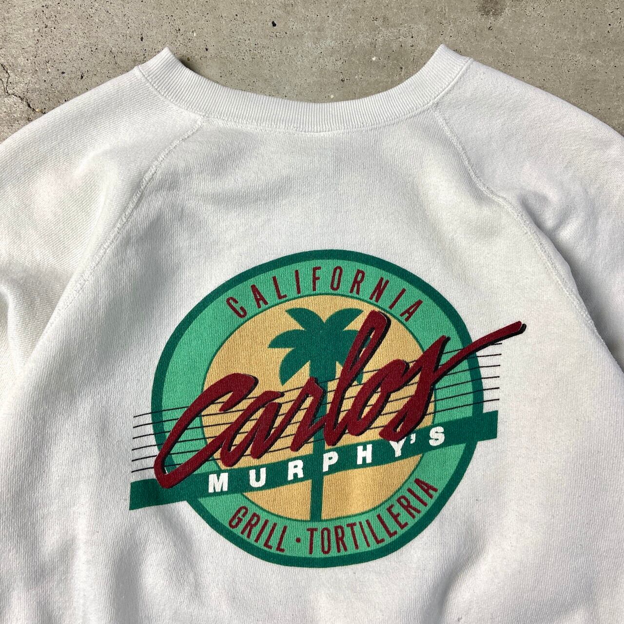 80年代 USA製 CARLOS MURPHY'S プリントスウェットシャツ 企業ロゴ