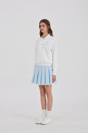 GOXO ゴーエックスオー スマイルハートレース カラー ジップアップ ホワイト(スカイブルー)