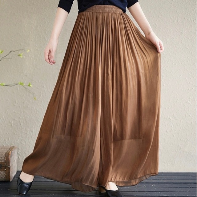 ウエストギャザープリーツワイドパンツ　  M00056