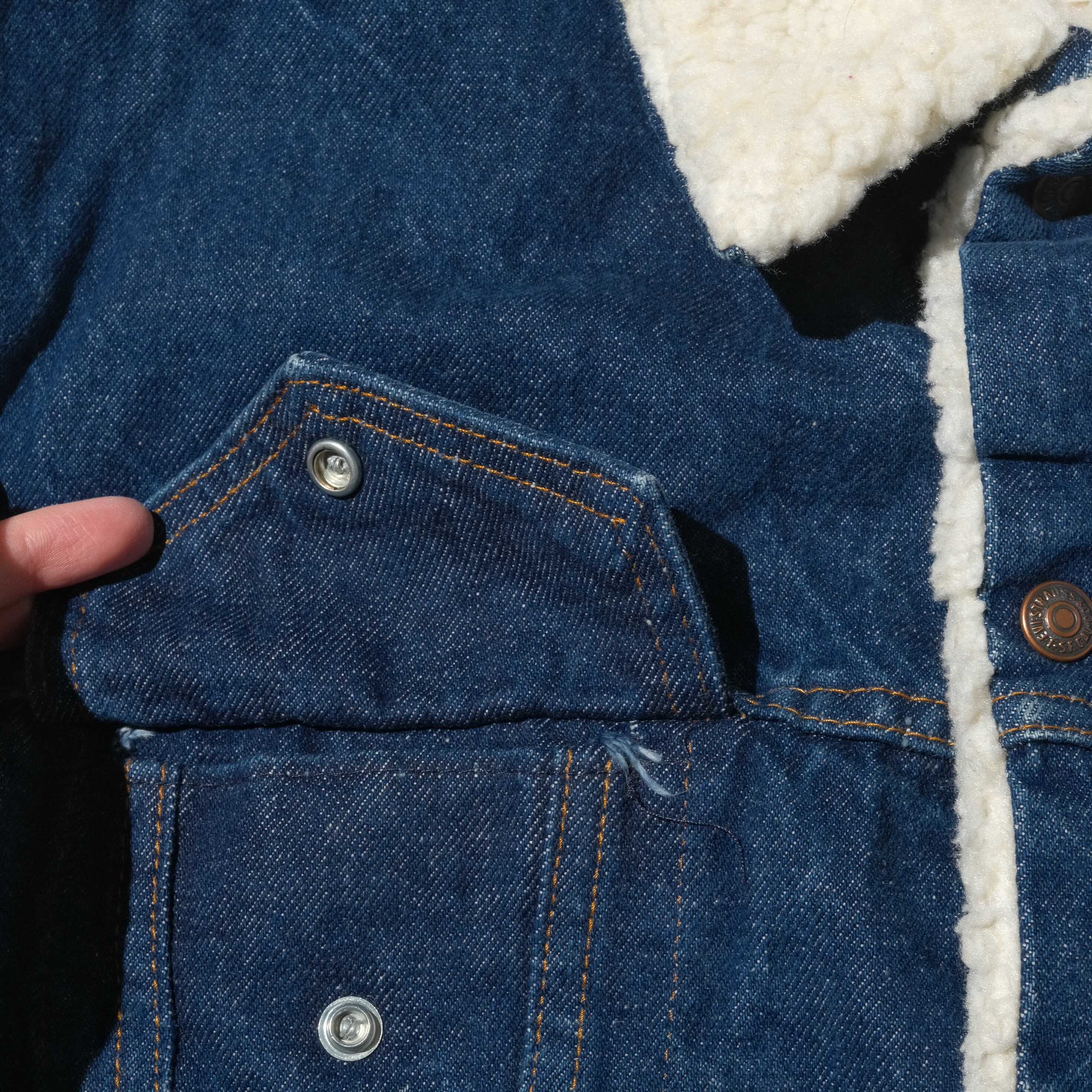 70s Levi's 70605 ボアジャケット　シェルパ　デニム　44 Levi's（リーバイス） 70's 米国製 MADE IN USA デニムボアジャケット