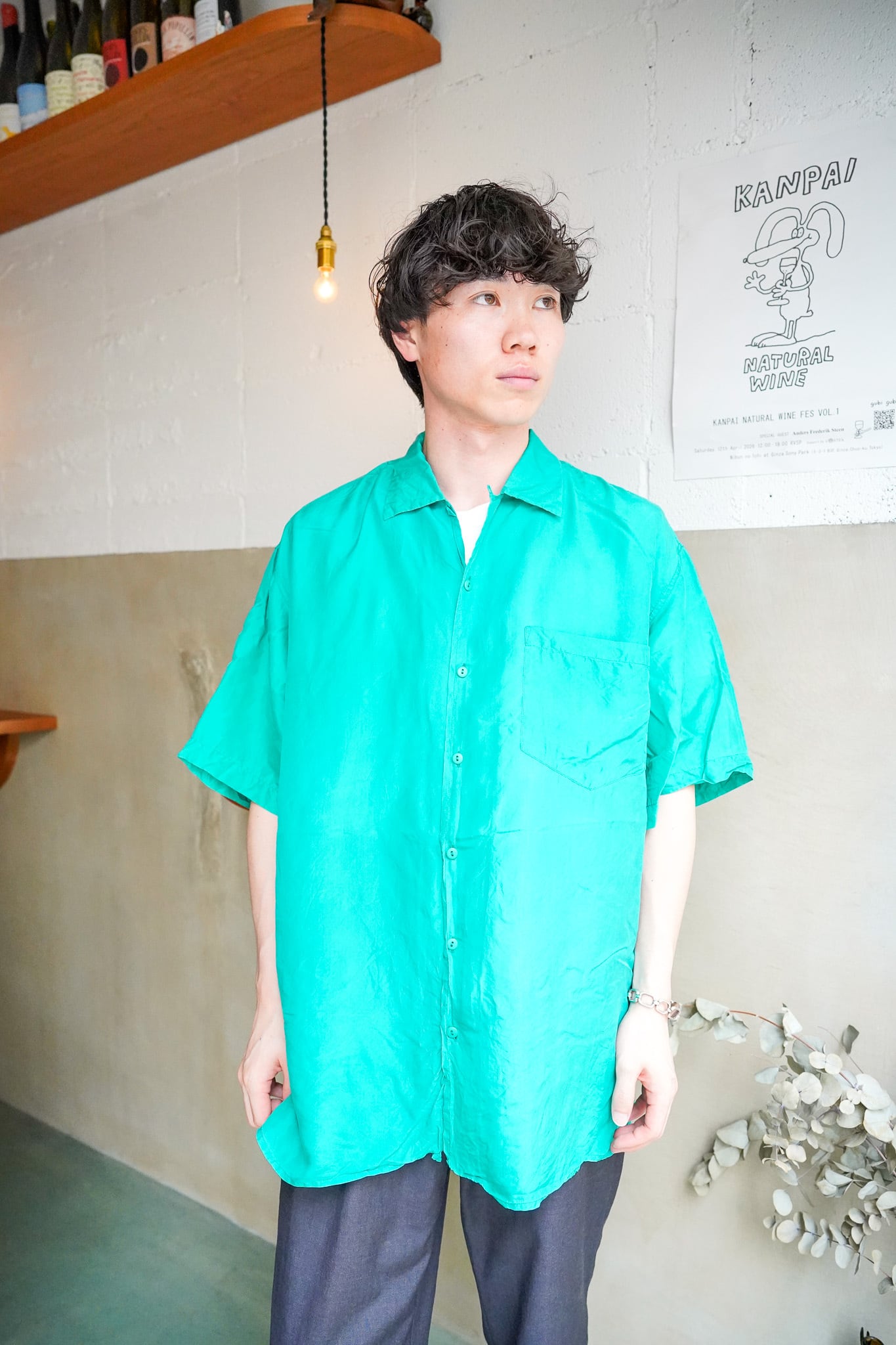 【1990s】"Steven Craig Trading" Silk 100% Short Sleeve Shirts / 6-173