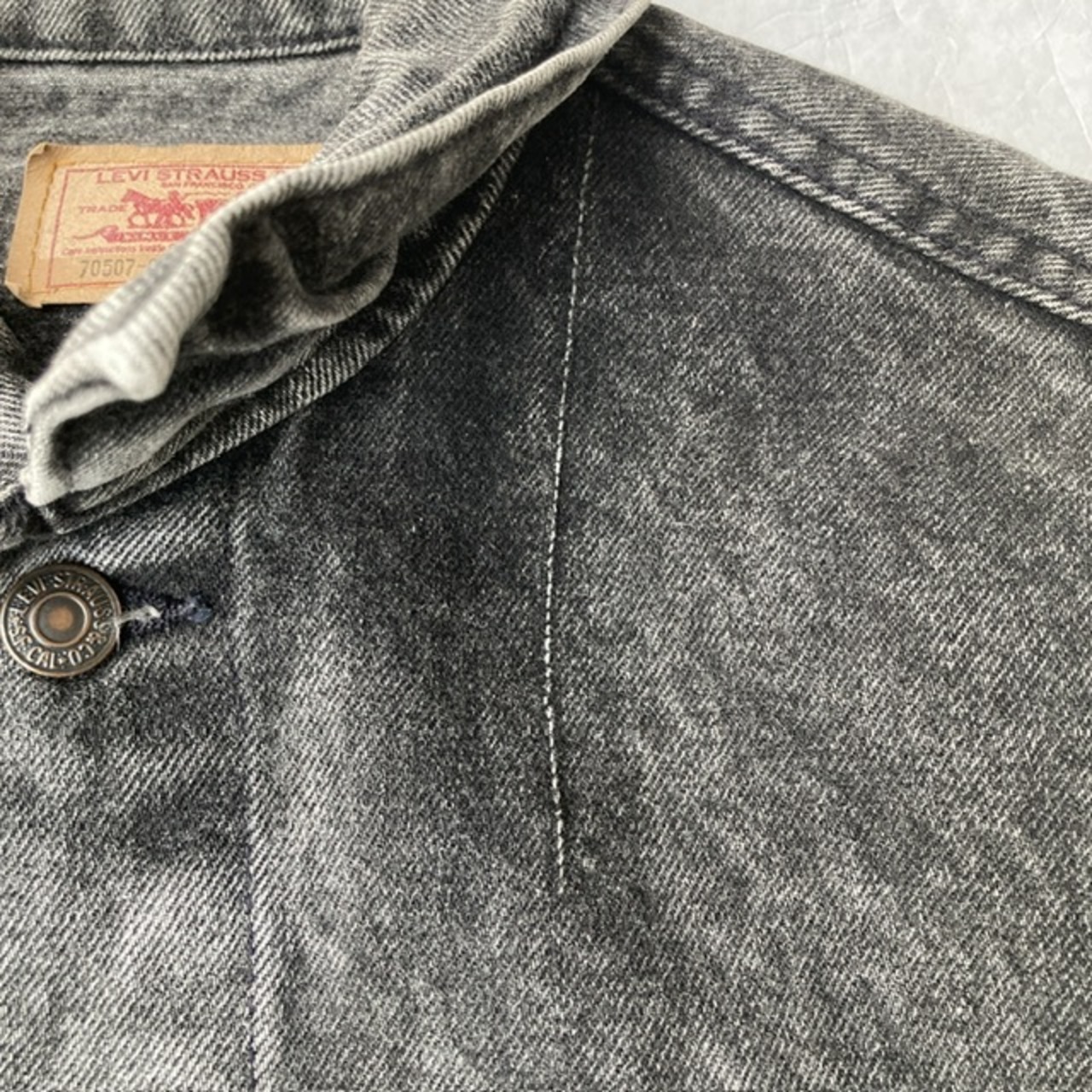Levi’s 70507-0253 デニムジャケット 先染めブラック 80s 画像9