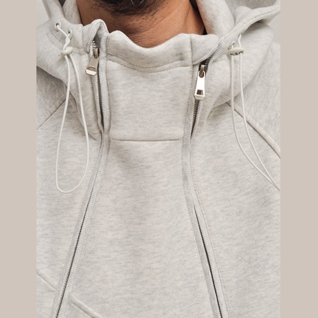 アシンメトリーZIPテックパーカー A2032 - 17