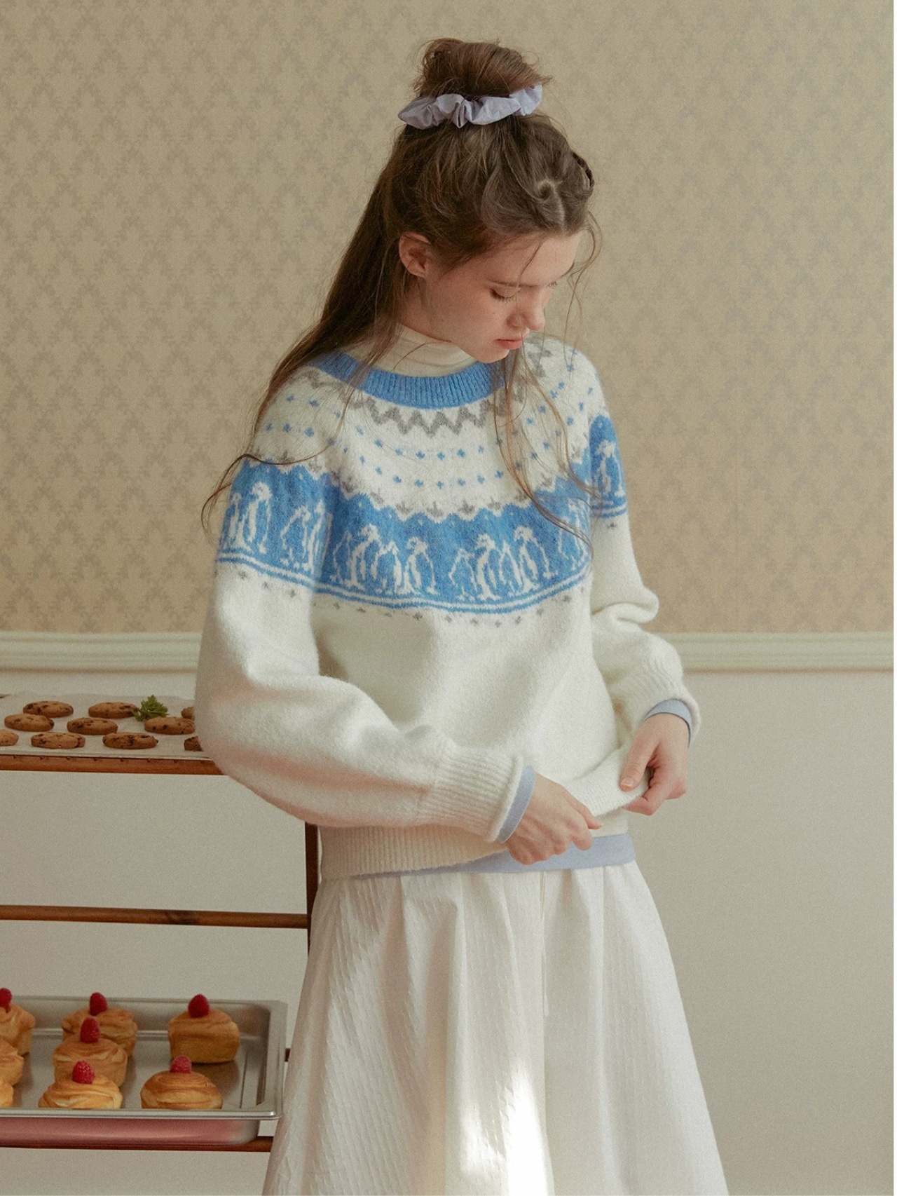 Manchot Nordic Motif Knit F0839