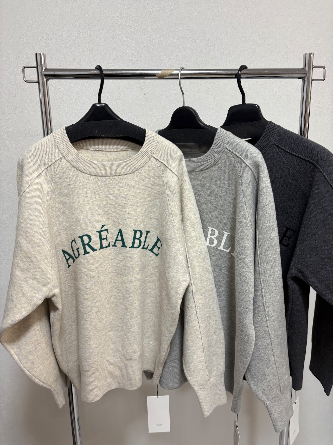 hunch ロゴスウェットライクニットセーター　WVQ7088