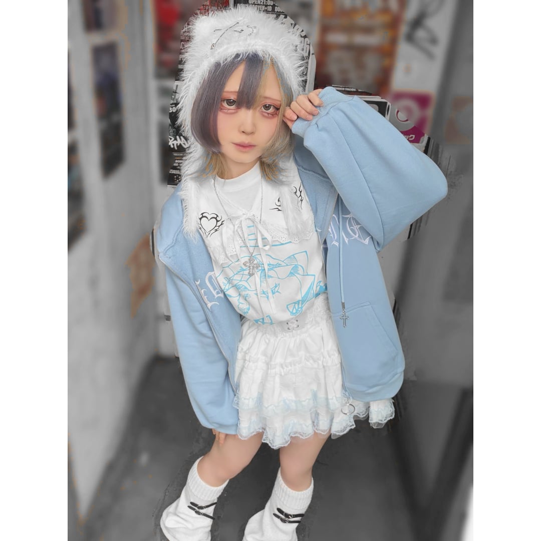 Gauze#×Bleu ティアードスカート　フレンチブリュ　ローブデポー　白 新作】ホワイトブルー フリルティアードスカート | VOLCAN&APHRODITE