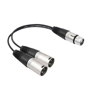 【数量限り】キャノンケーブル xlr ケーブル 分岐 30cm 3ピン Y型 マイクケーブル XLR (メス) to 2-XLR(オス) XLRバランス接続 マイク録音用 プロ録音 コンデンサマイク等